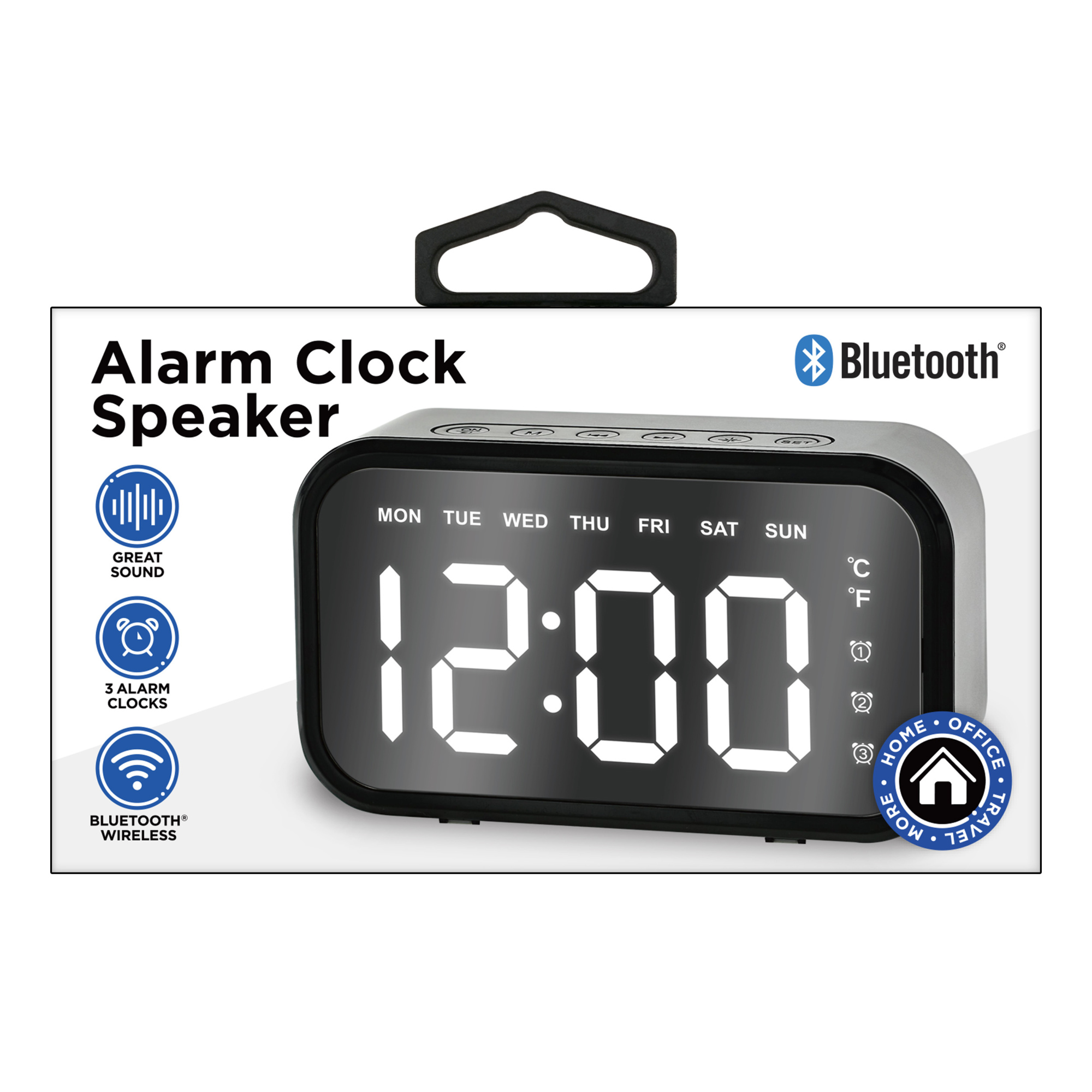 Sentry Bluetooth Alarm Clock Speaker with FM Radio, Temperature Display, Easy Pairing, Model# SPBT18